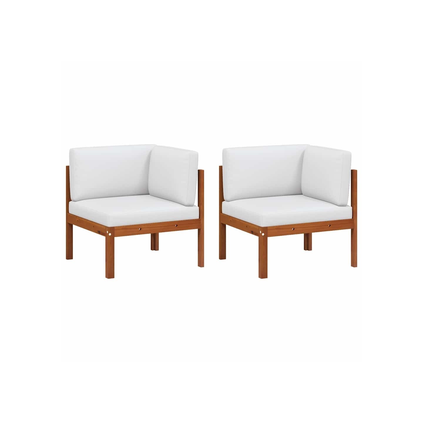 Canapés d'angle de jardin 2 pcs avec coussins bois d'acacia