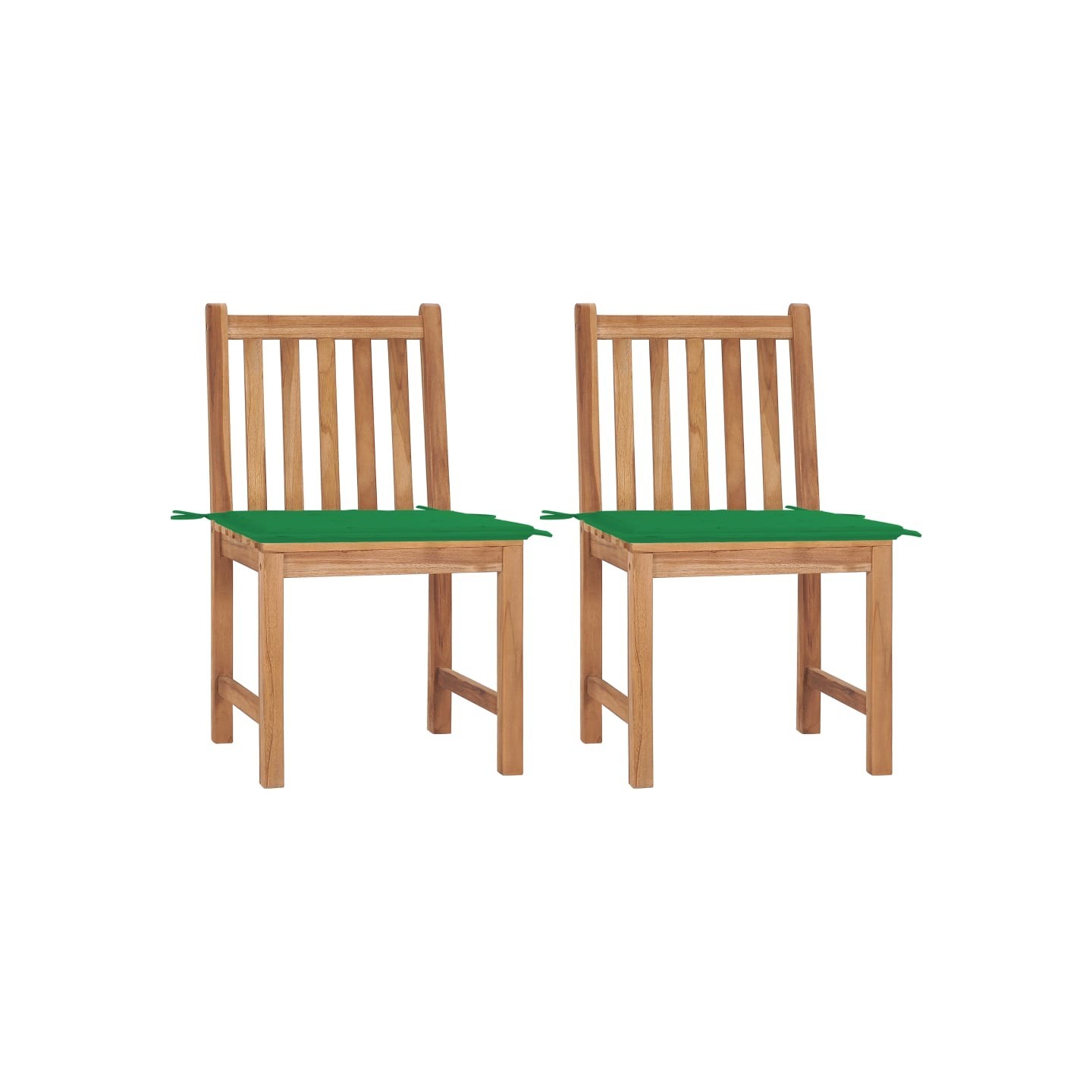 Chaises de jardin lot de 2 avec coussins Bois de teck massif
