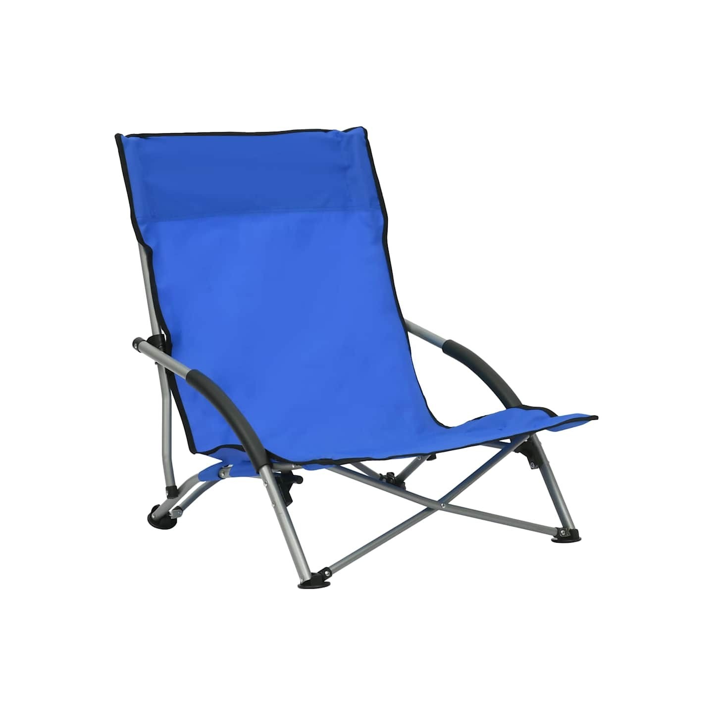 Chaises pliantes 2 pièces en tissu bleu
