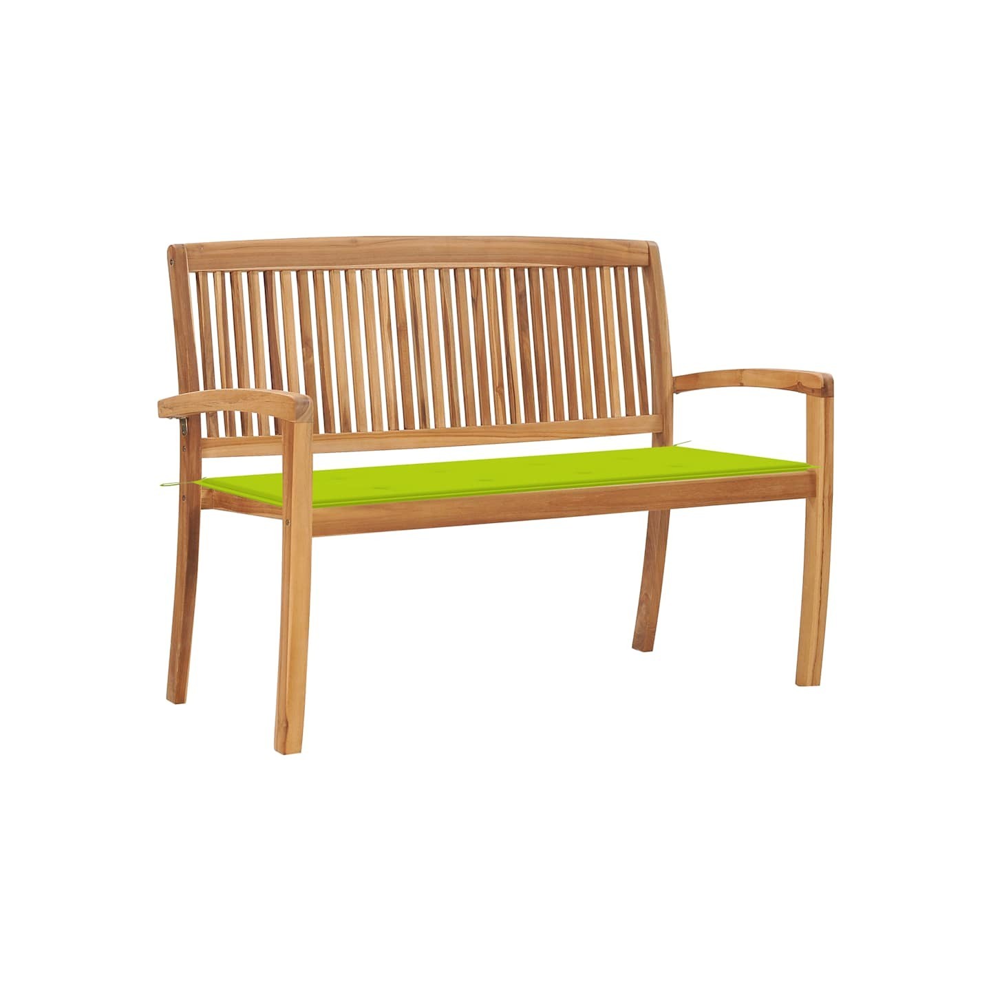 Banc de jardin empilable et coussin 128,5cm Bois de teck massif