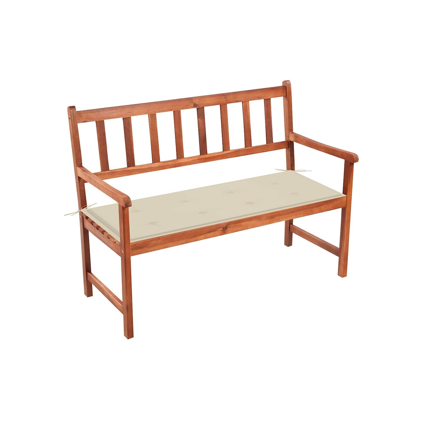 Banc de jardin avec coussin 120 cm Bois d'acacia massif