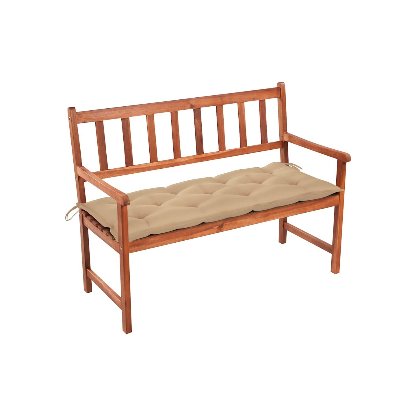 Banc de jardin avec coussin 120 cm Bois d'acacia massif