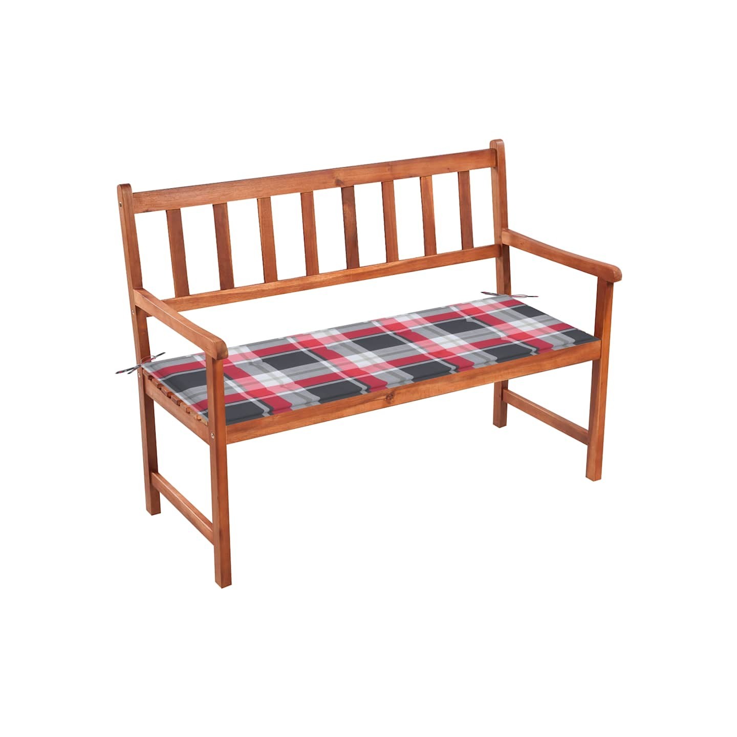 Banc de jardin avec coussin 120 cm Bois d'acacia massif