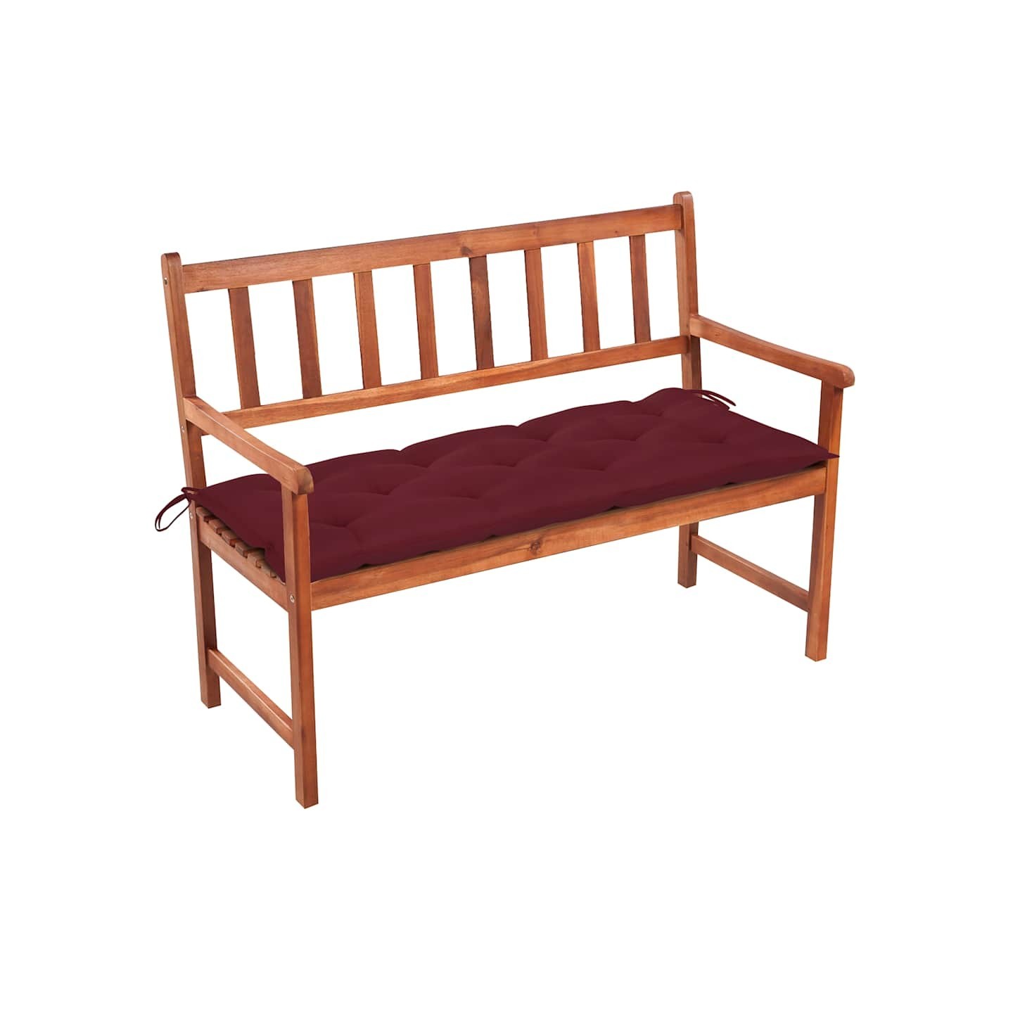 Banc de jardin avec coussin 120 cm Bois d'acacia massif