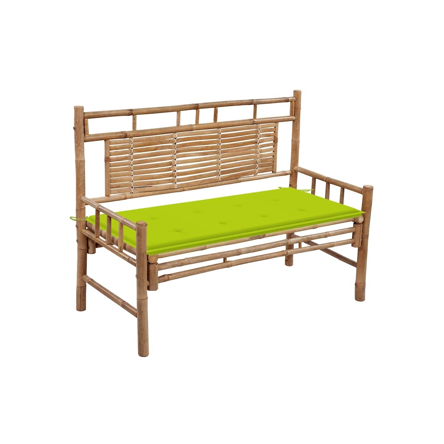Banc de jardin avec coussin 120 cm Bambou