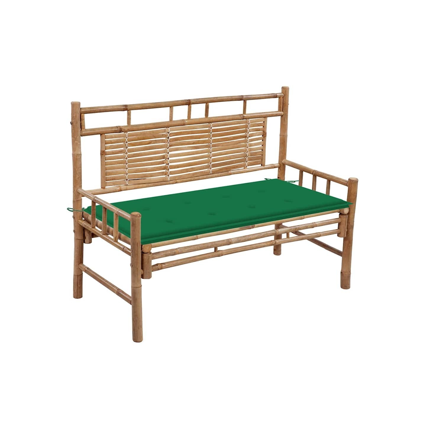 Banc de jardin avec coussin 120 cm Bambou