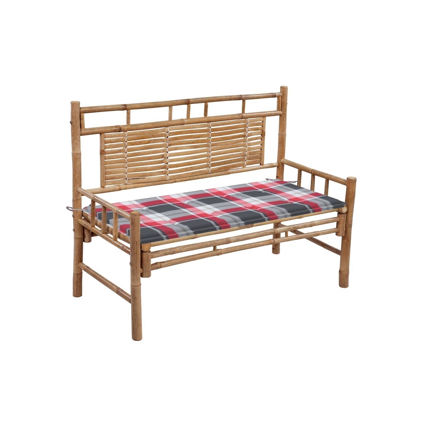 Banc de jardin avec coussin 120 cm Bambou