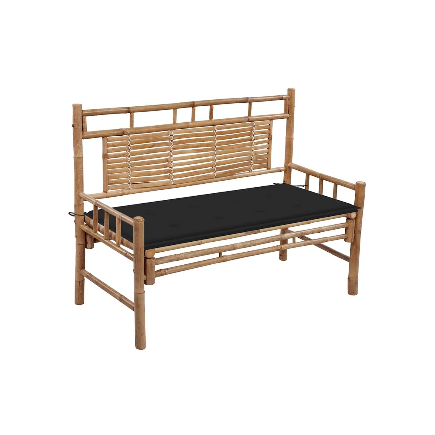 Banc de jardin avec coussin 120 cm Bambou