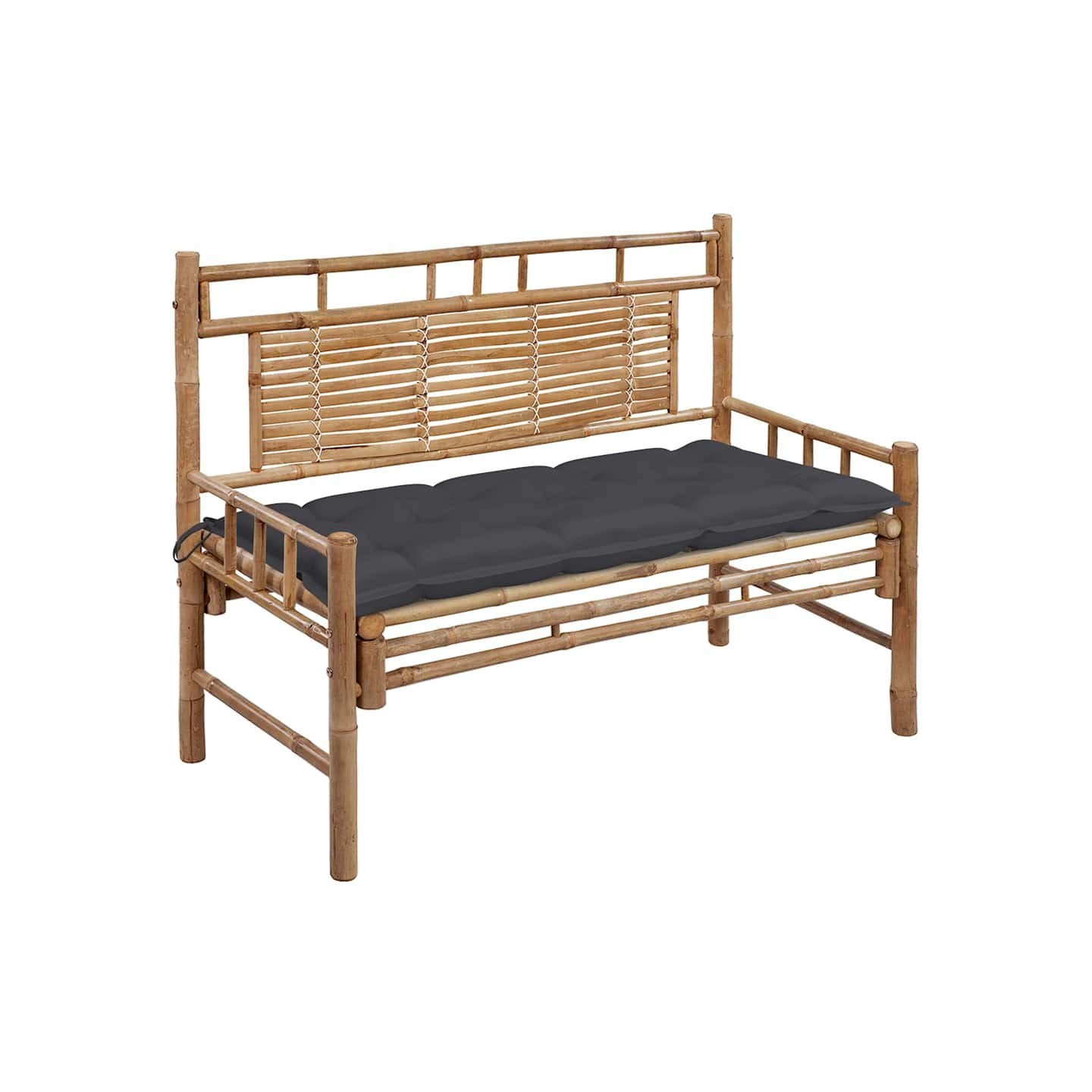 Banc de jardin avec coussin 120 cm Bambou
