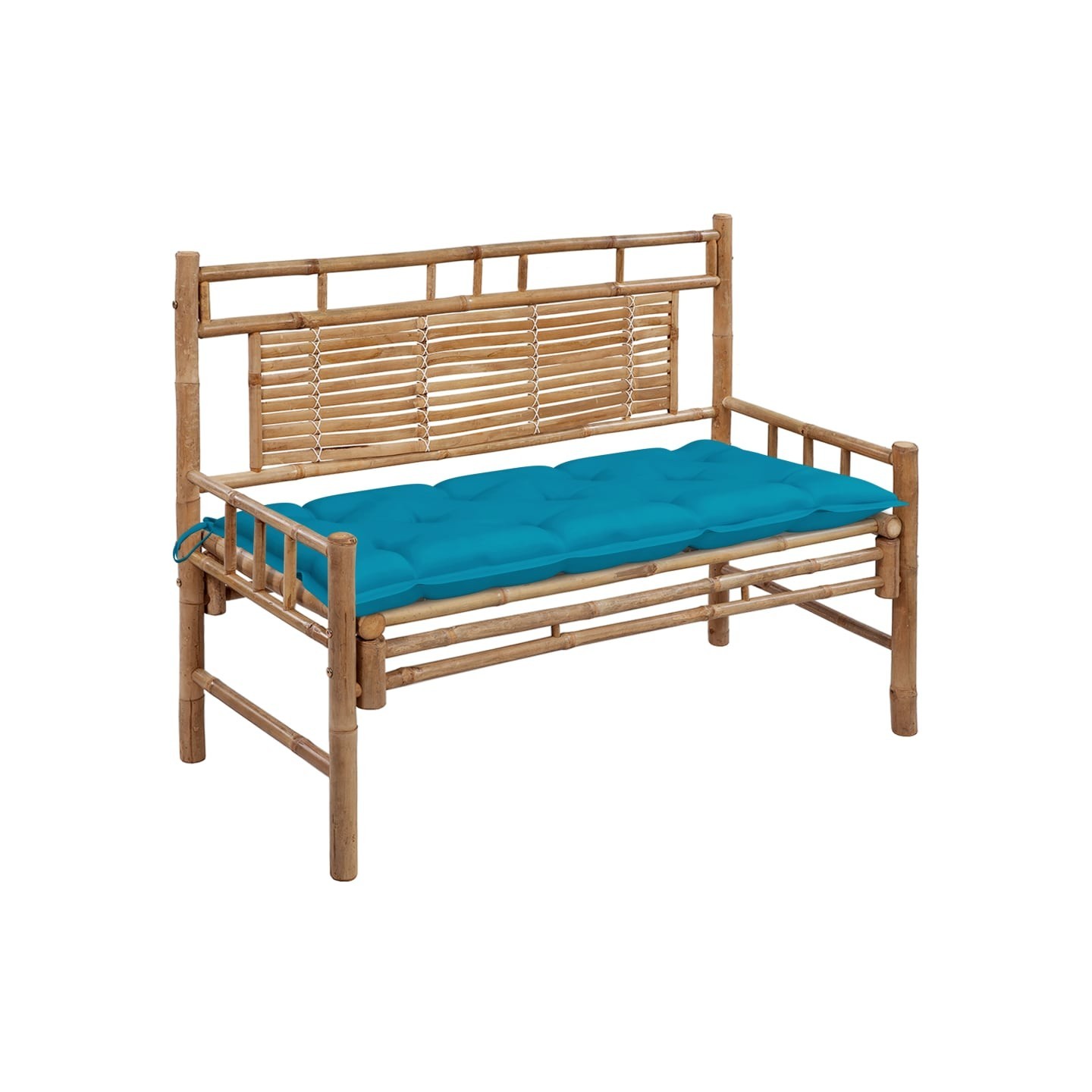 Banc de jardin avec coussin 120 cm Bambou