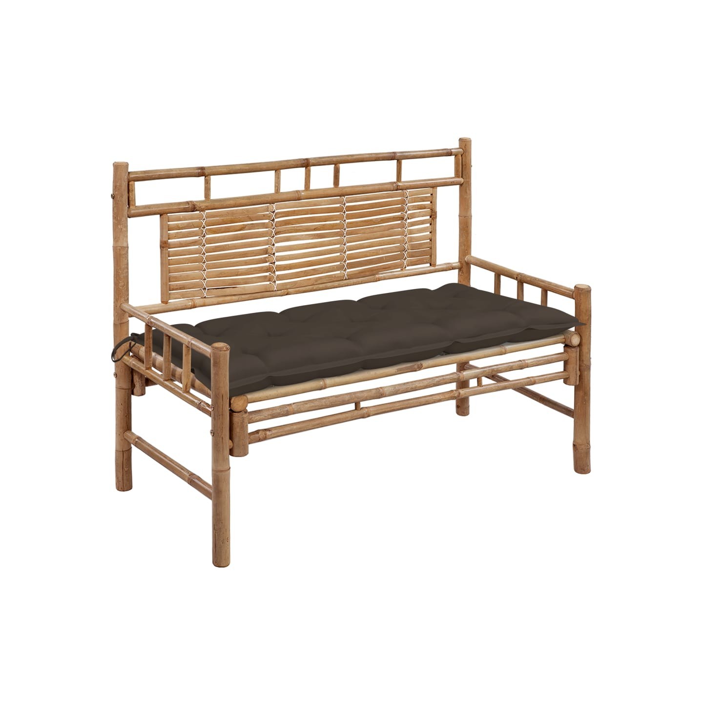 Banc de jardin avec coussin 120 cm Bambou