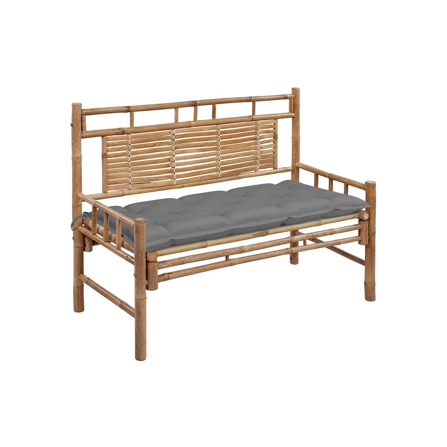 Banc de jardin avec coussin 120 cm Bambou