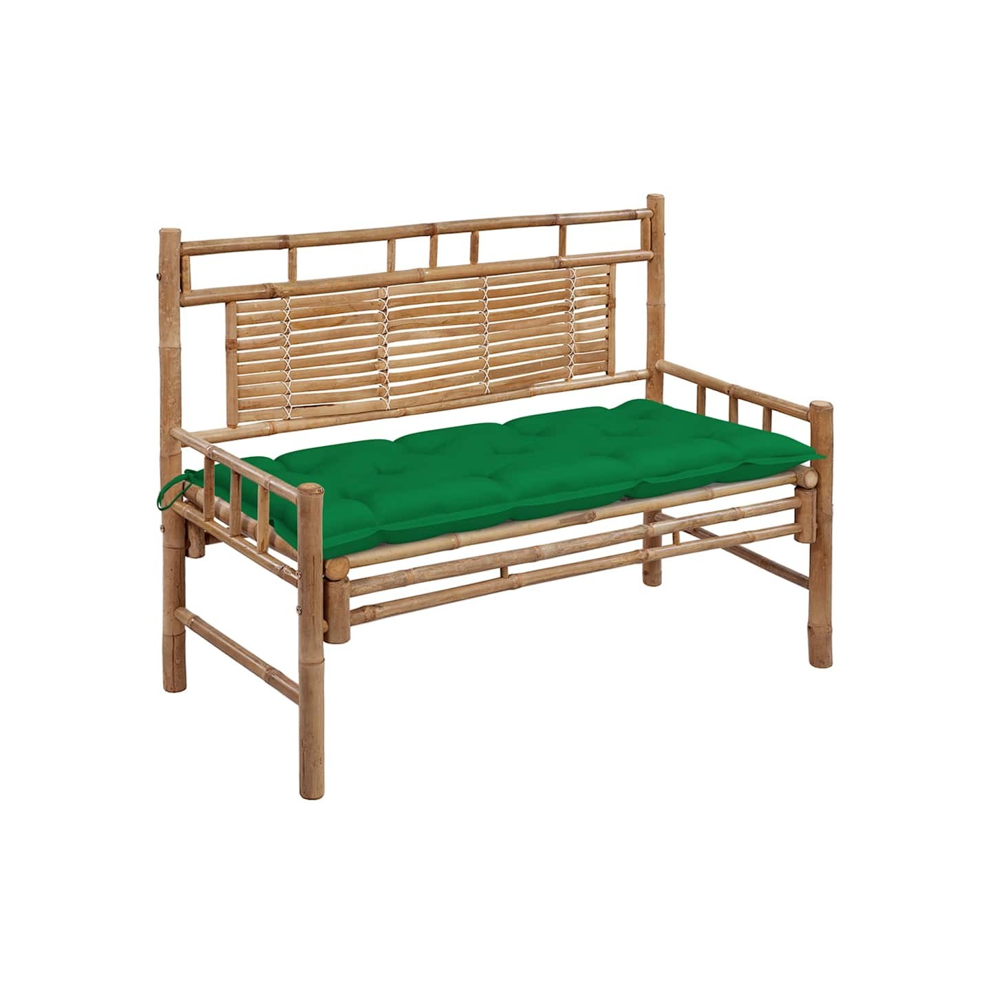 Banc de jardin avec coussin 120 cm Bambou