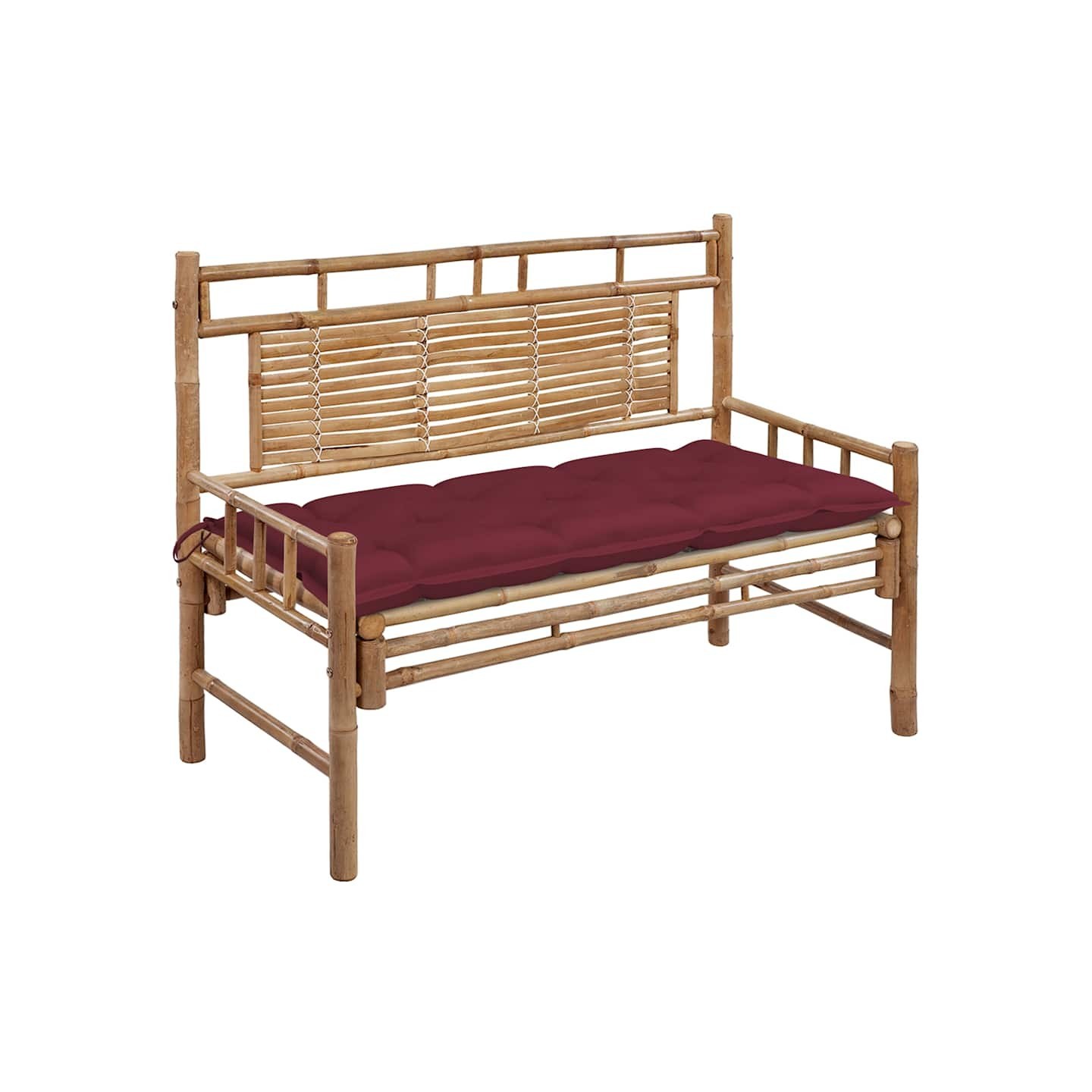 Banc de jardin avec coussin 120 cm Bambou