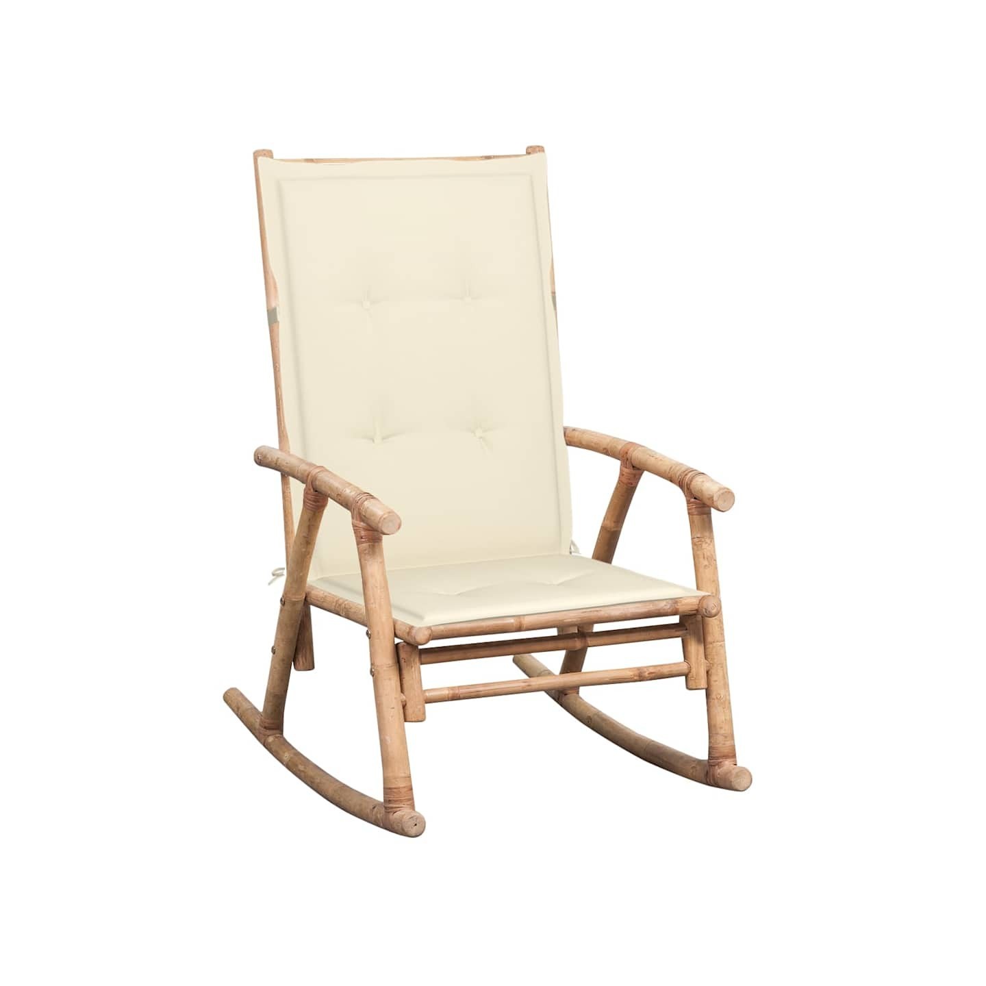 Chaise à bascule avec coussin Bambou