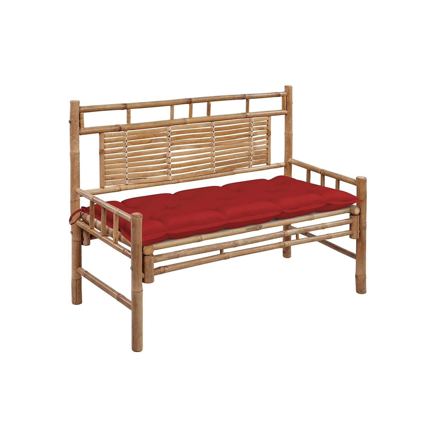 Banc de jardin avec coussin 120 cm Bambou