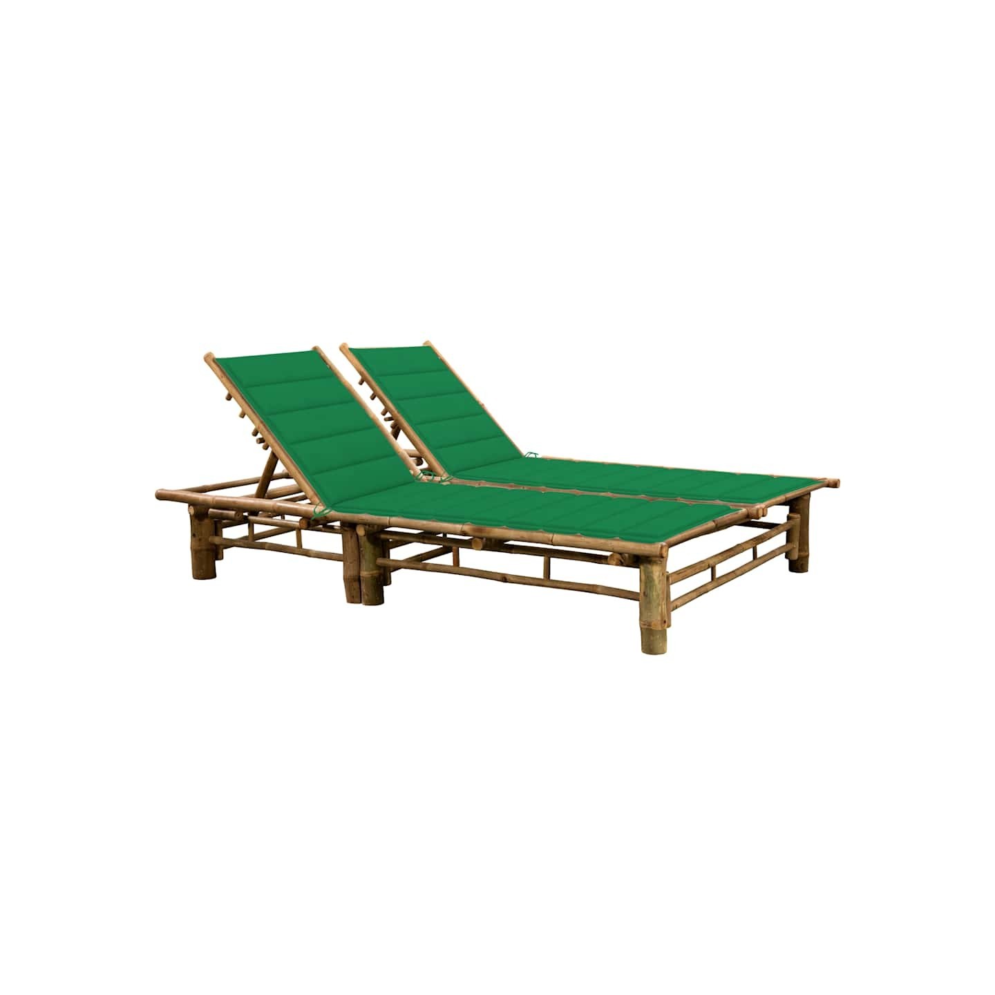 Chaise longue pour 2 personnes avec coussins Bambou