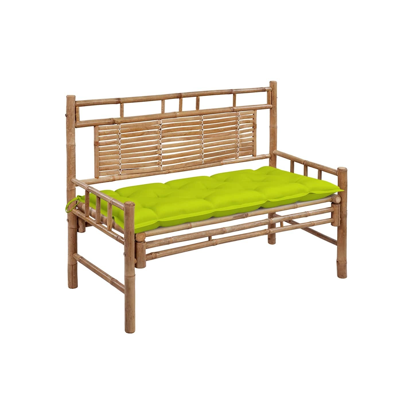 Banc de jardin avec coussin 120 cm Bambou