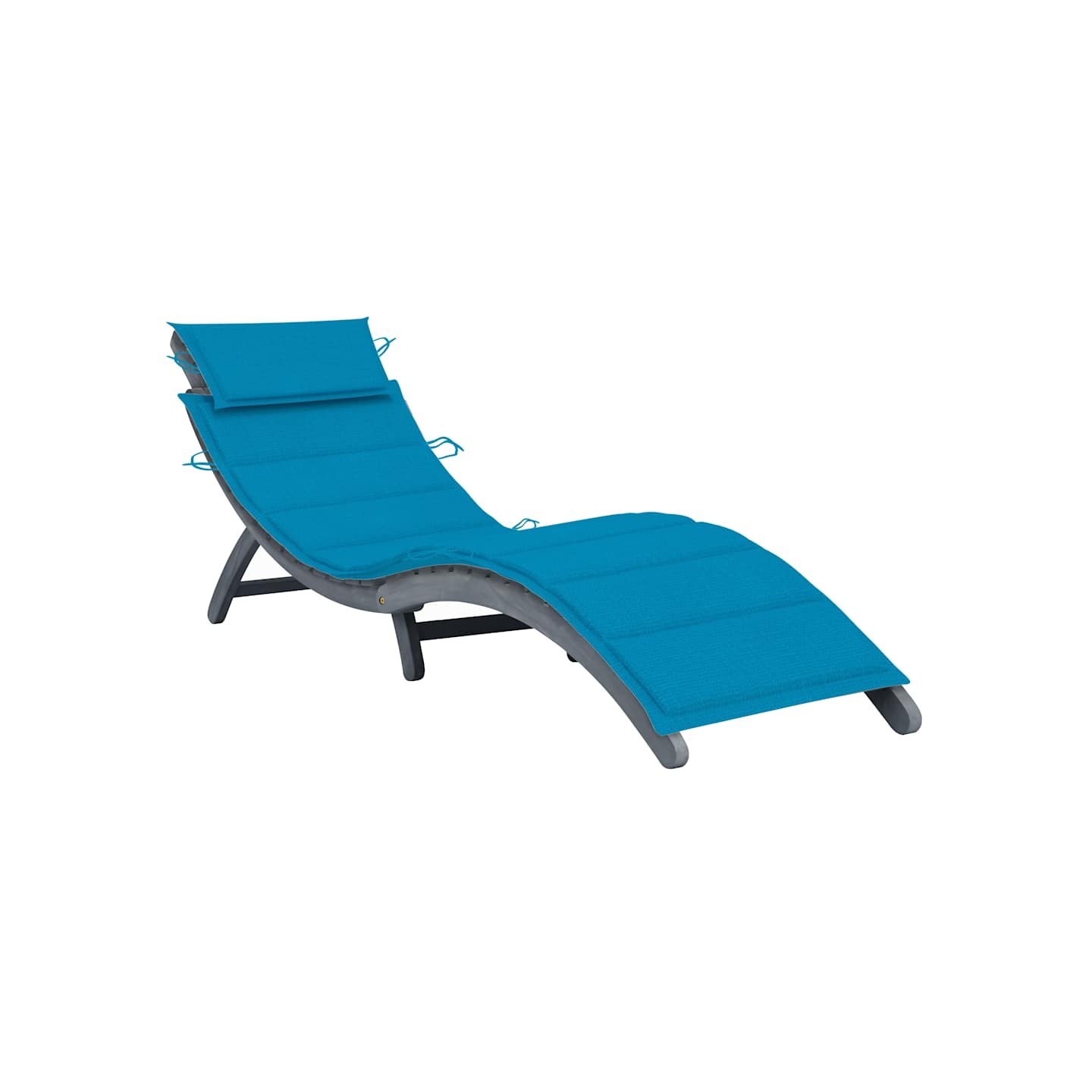 Chaise longue avec coussin Gris Bois d'acacia solide
