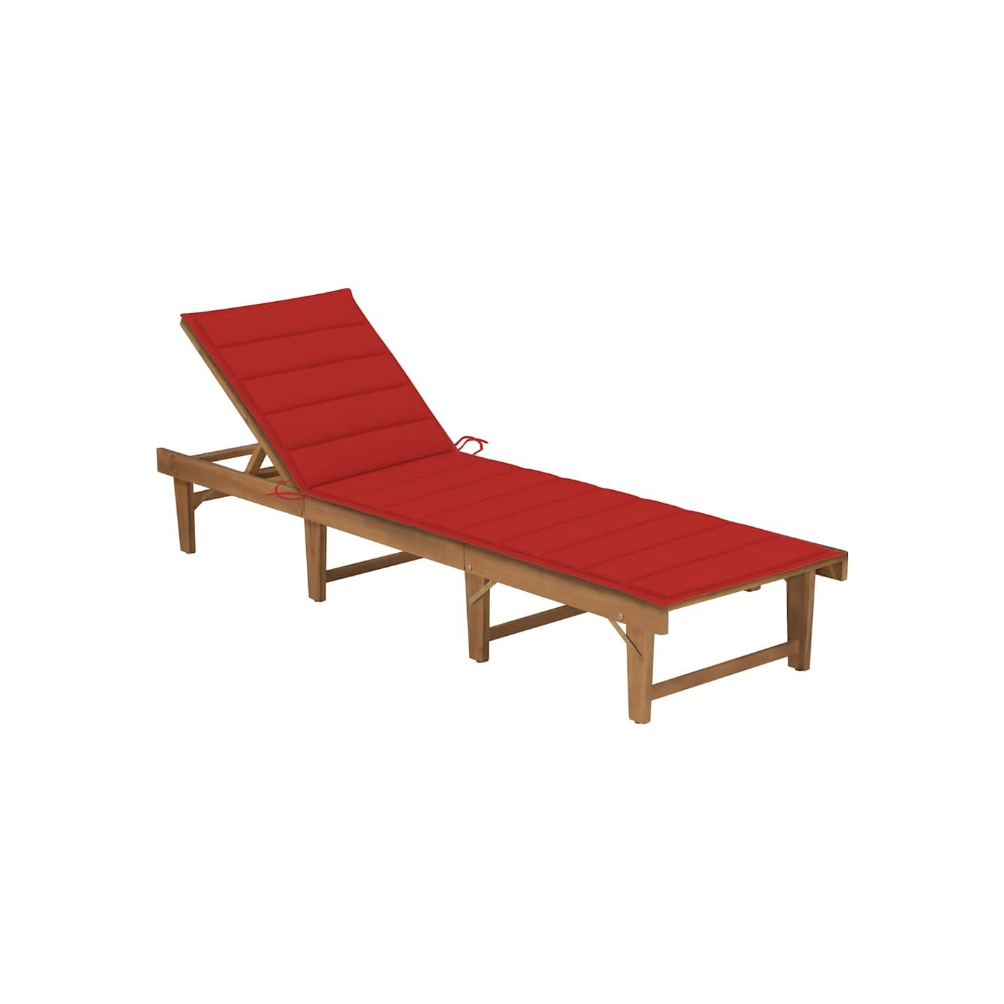 Chaise longue pliable avec coussin Bois d'acacia solide
