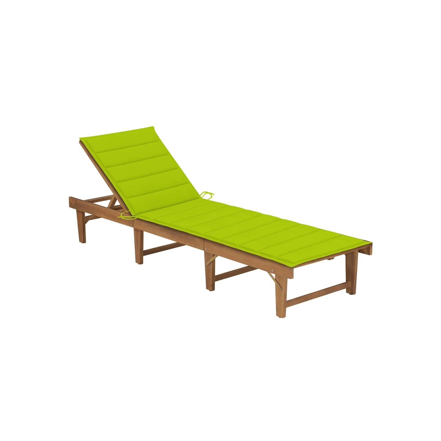 Chaise longue pliable avec coussin Bois d'acacia solide
