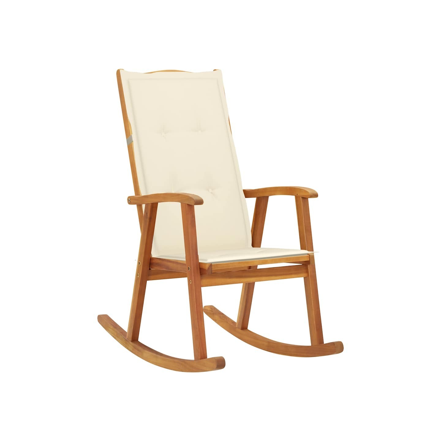 Chaise à bascule avec coussins Bois d'acacia massif