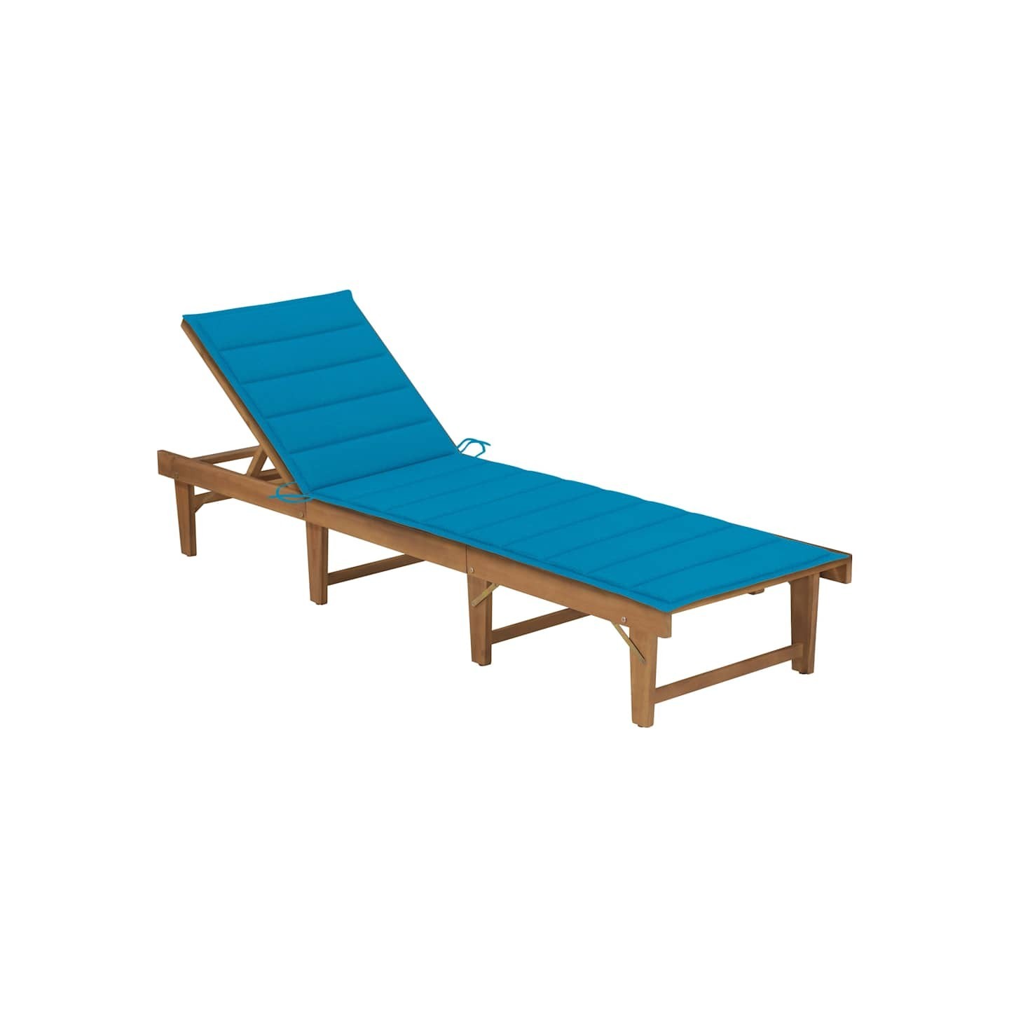 Chaise longue pliable avec coussin Bois d'acacia solide