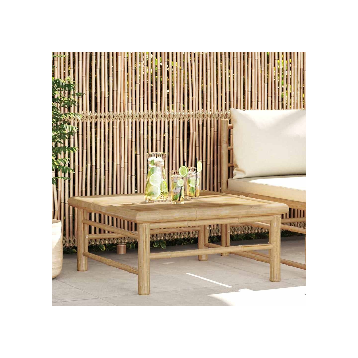 Table de jardin 65x65x30 cm Bambou