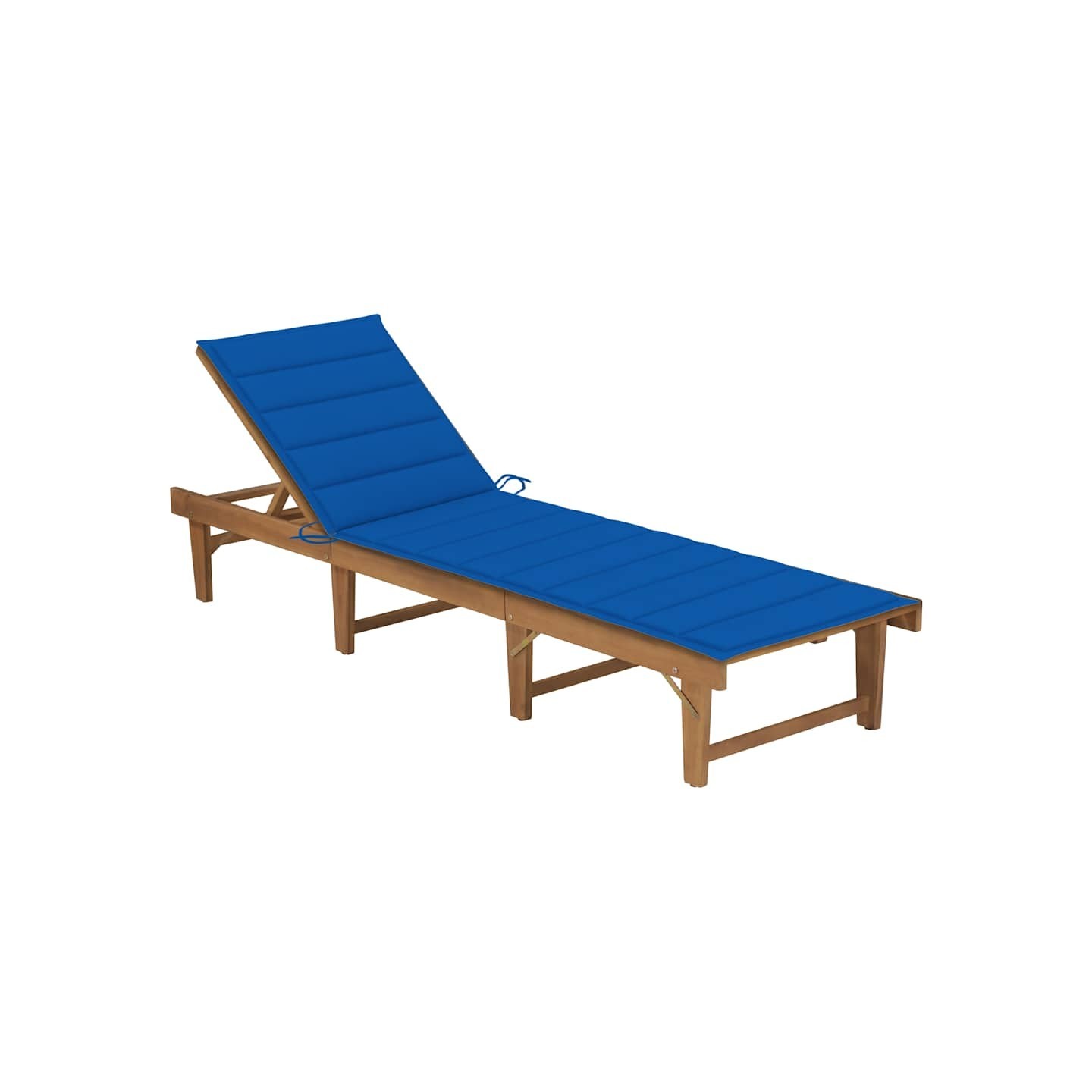 Chaise longue pliable avec coussin Bois d'acacia solide