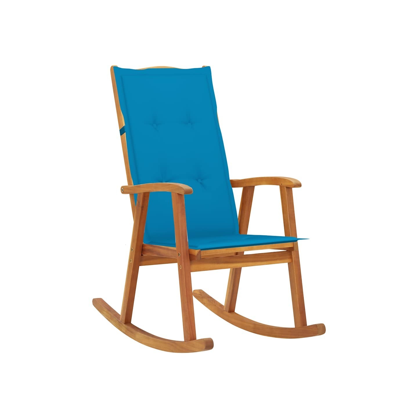 Chaise à bascule avec coussins Bois d'acacia massif