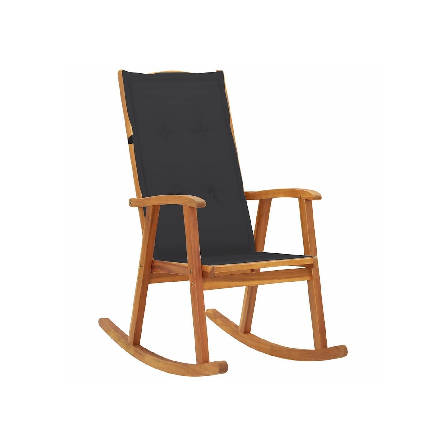 Chaise à bascule avec coussins Bois d'acacia massif