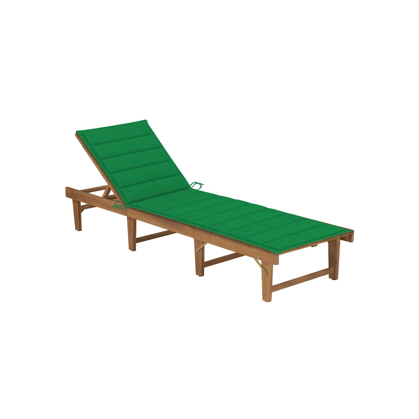 Chaise longue pliable avec coussin Bois d'acacia solide