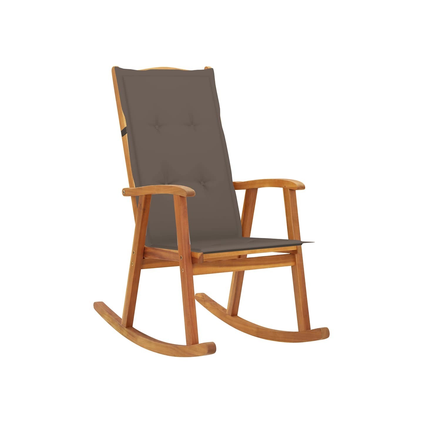 Chaise à bascule avec coussins Bois d'acacia massif