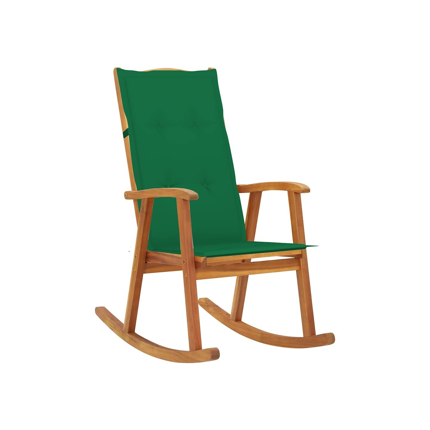 Chaise à bascule avec coussins Bois d'acacia massif