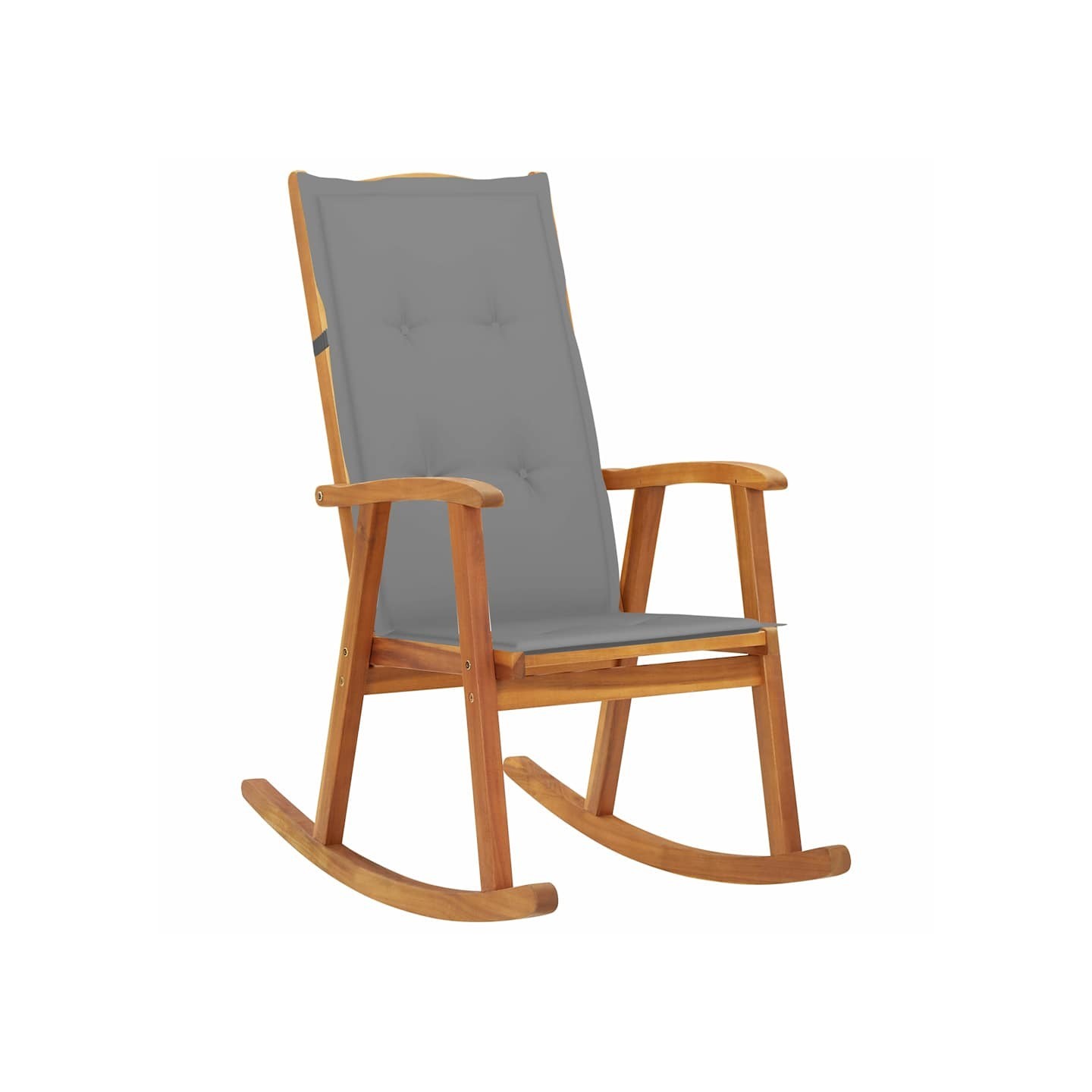 Chaise à bascule avec coussins Bois d'acacia massif