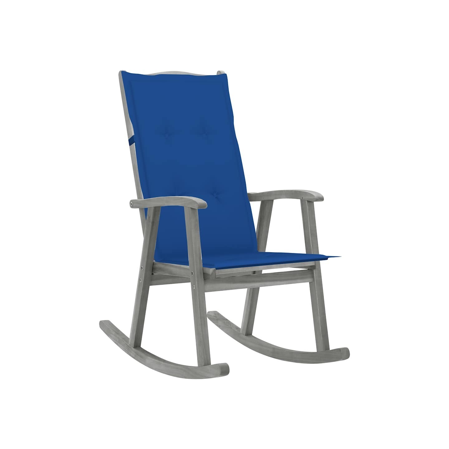Chaise à bascule avec coussins Gris Bois d'acacia massif