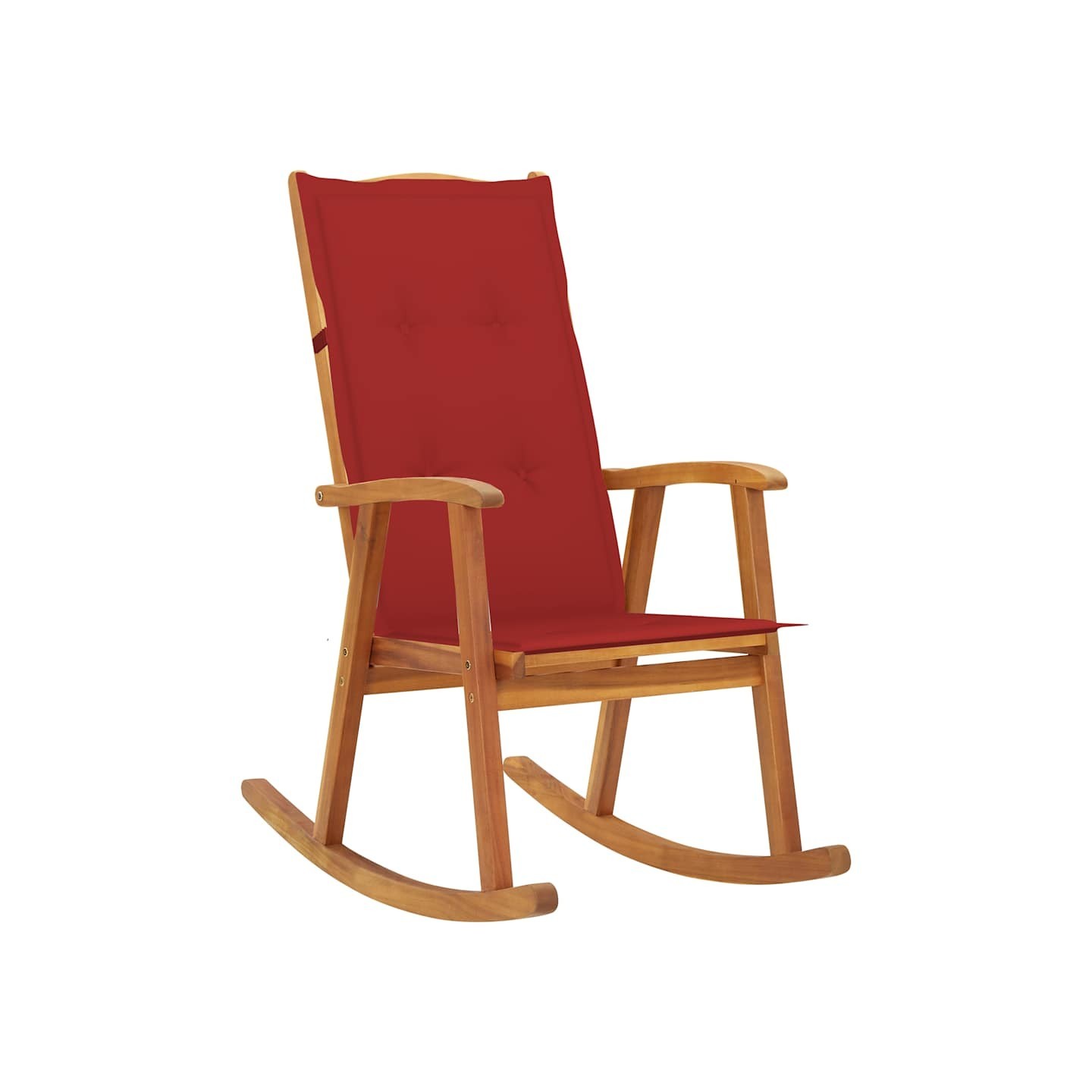 Chaise à bascule avec coussins Bois d'acacia massif