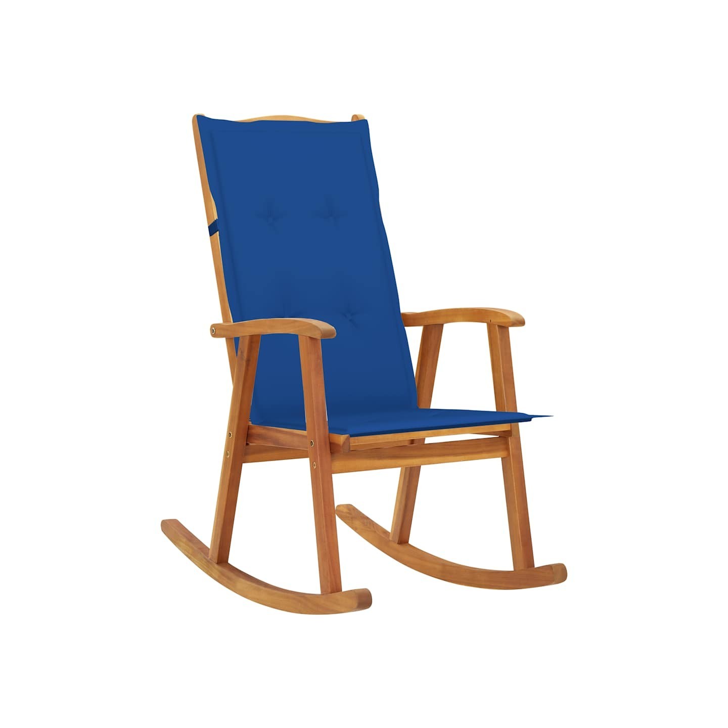 Chaise à bascule avec coussins Bois d'acacia massif