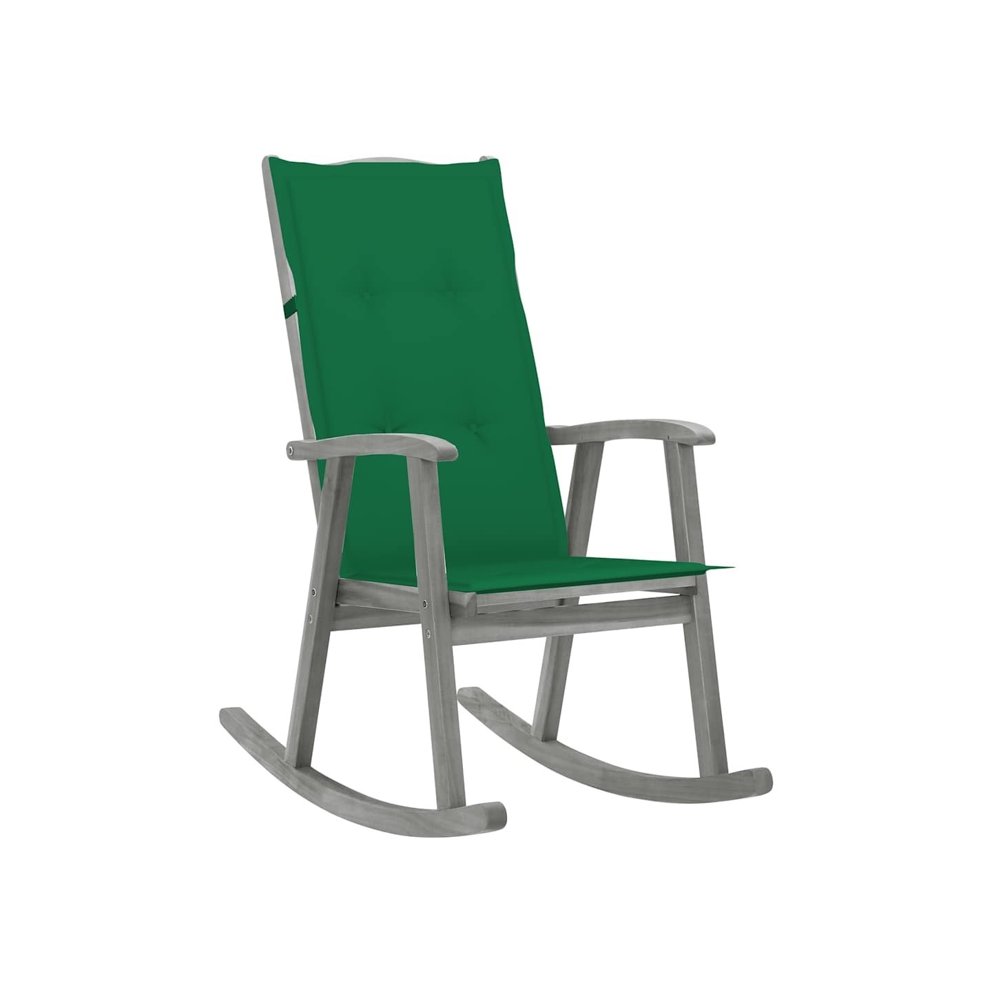Chaise à bascule avec coussins Gris Bois d'acacia massif