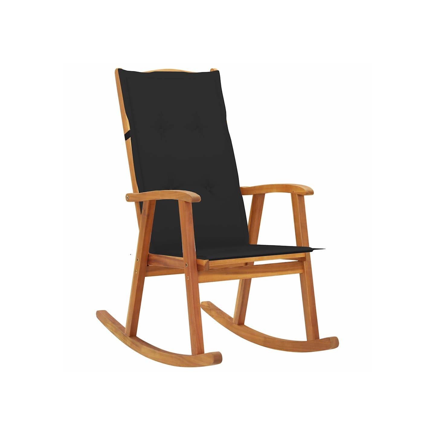 Chaise à bascule avec coussins Bois d'acacia massif