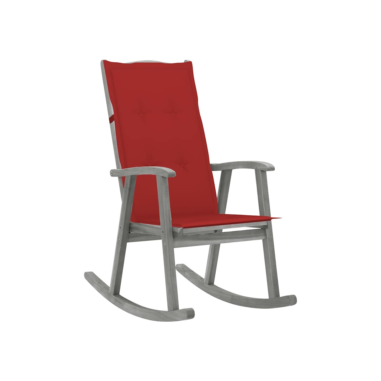 Chaise à bascule avec coussins Gris Bois d'acacia massif