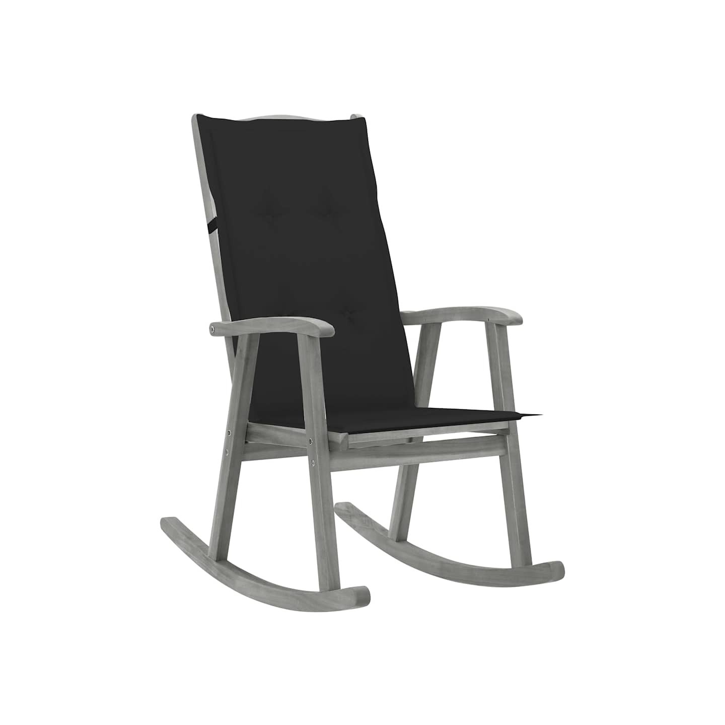 Chaise à bascule avec coussins Gris Bois d'acacia massif