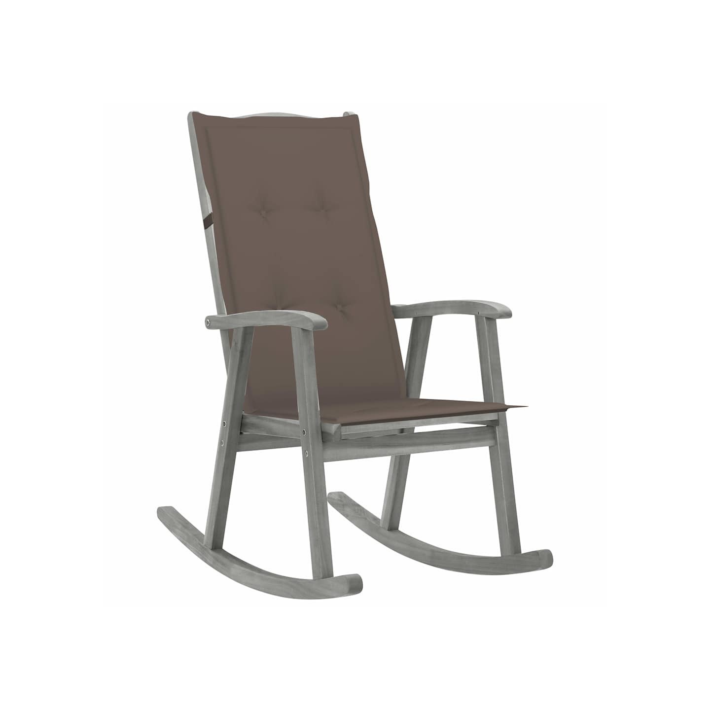 Chaise à bascule avec coussins Gris Bois d'acacia massif