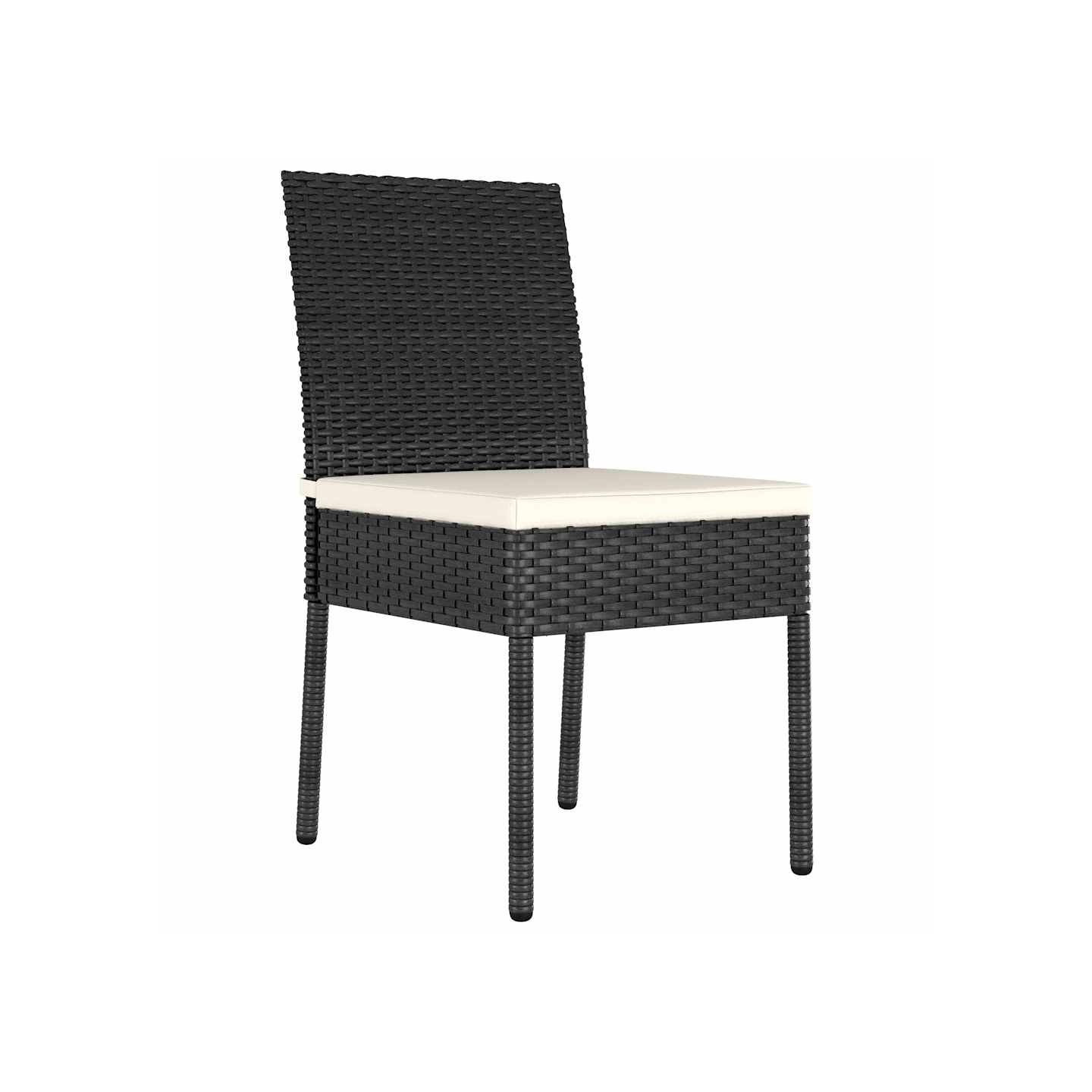 Chaises à manger de jardin lot de 2 Résine tressée Noir