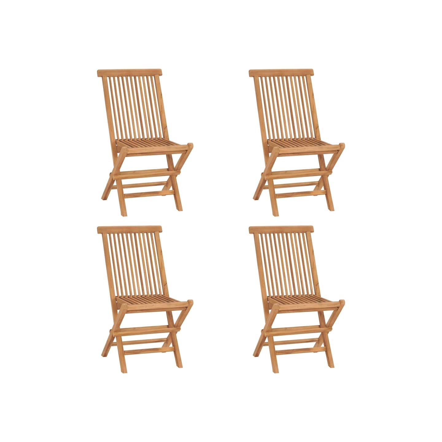 Chaises pliantes 4 pièces en teck massif