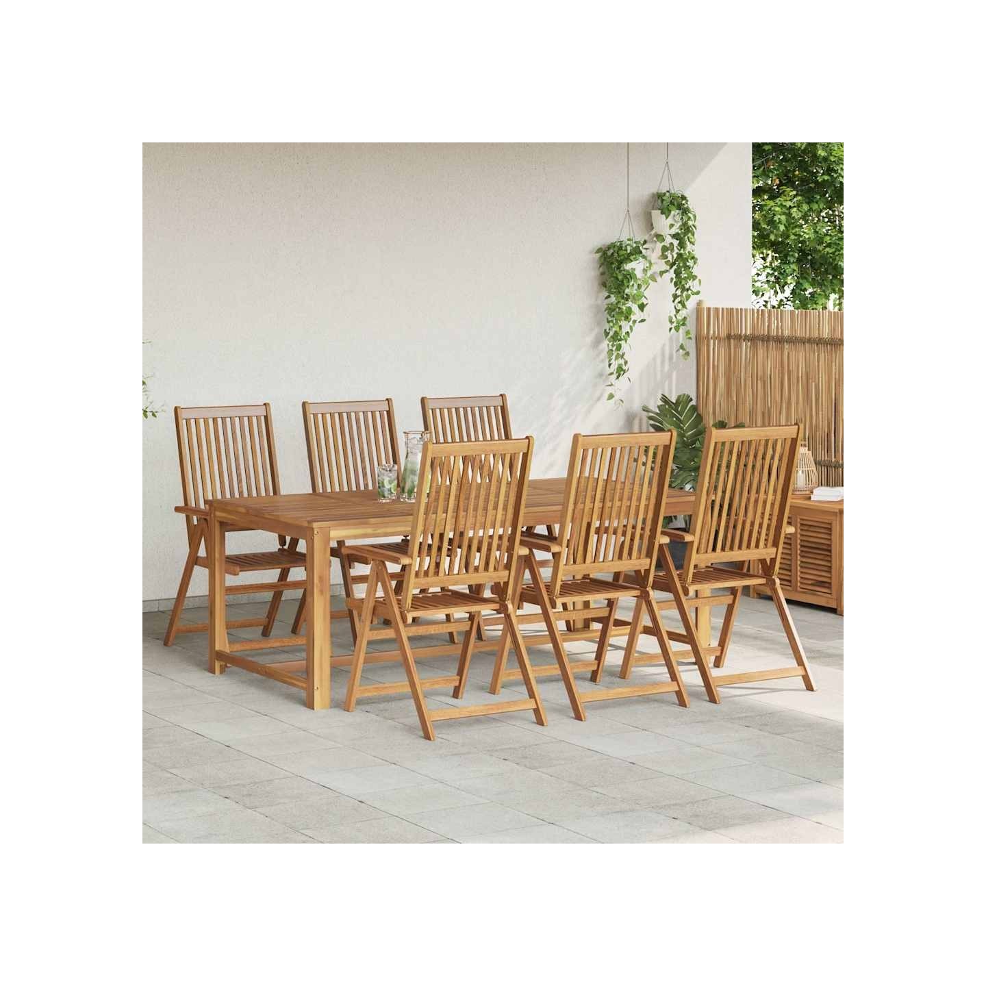 Chaises pliantes 6 pièces en bois d'acacia massif