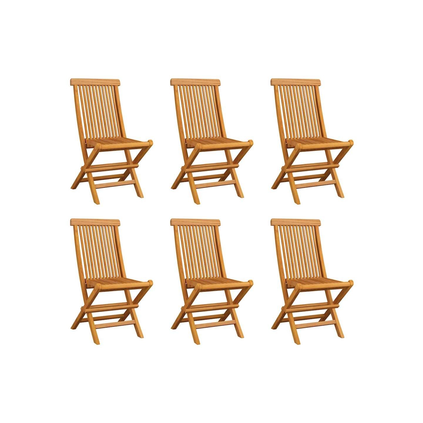 Chaises pliantes 6 pièces en teck massif