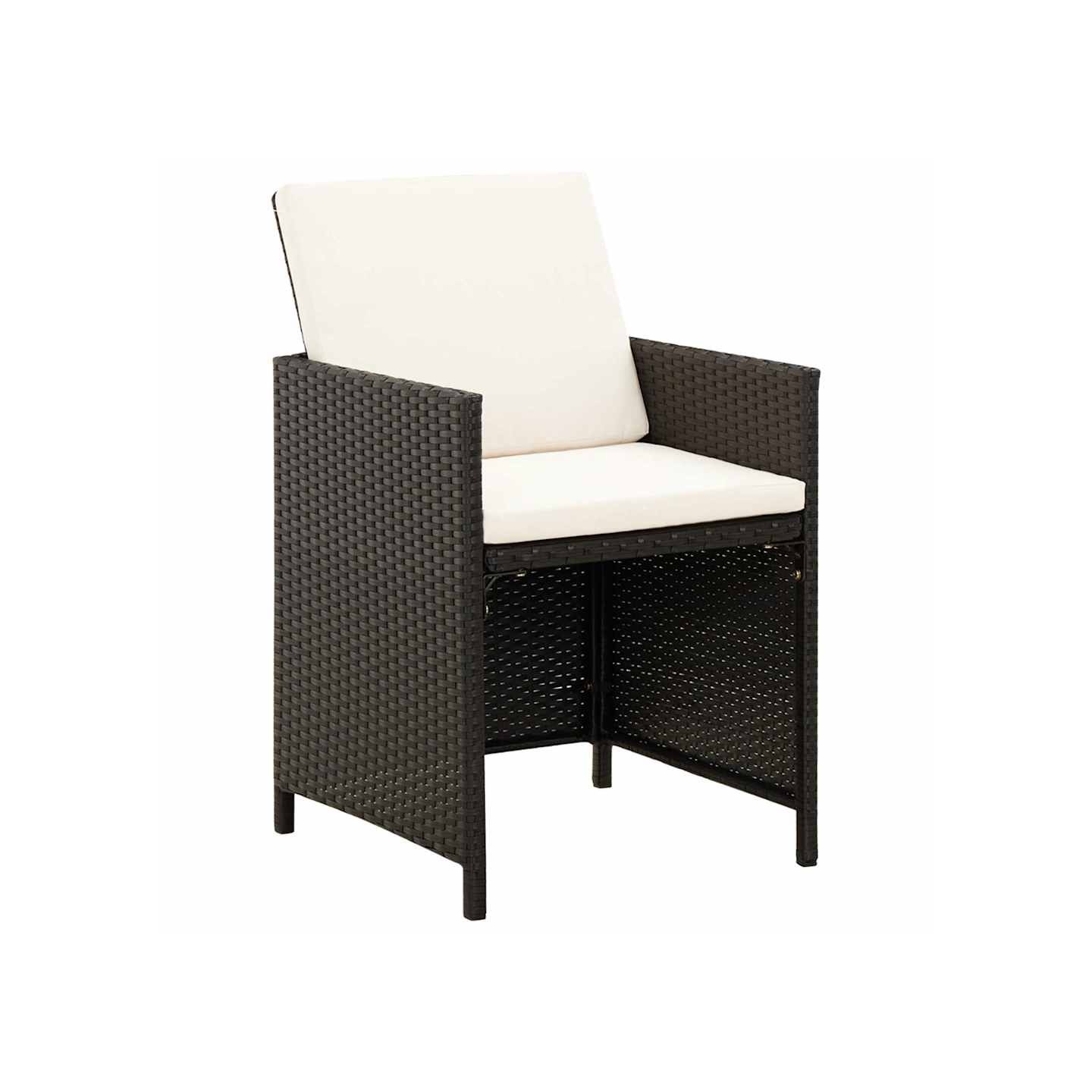 Jeu de chaise et tabouret de jardin 4 pcs Résine tressée Noir