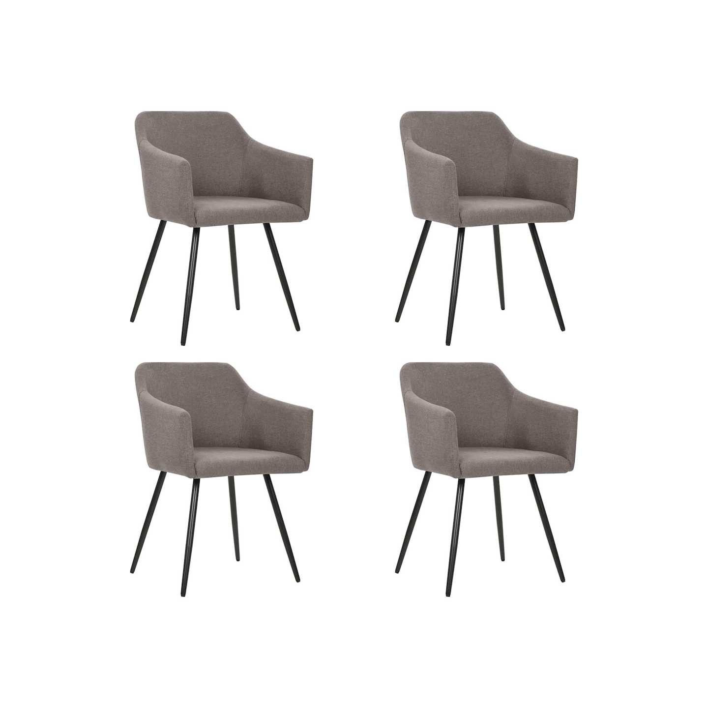 Chaises à manger lot de 4 taupe tissu