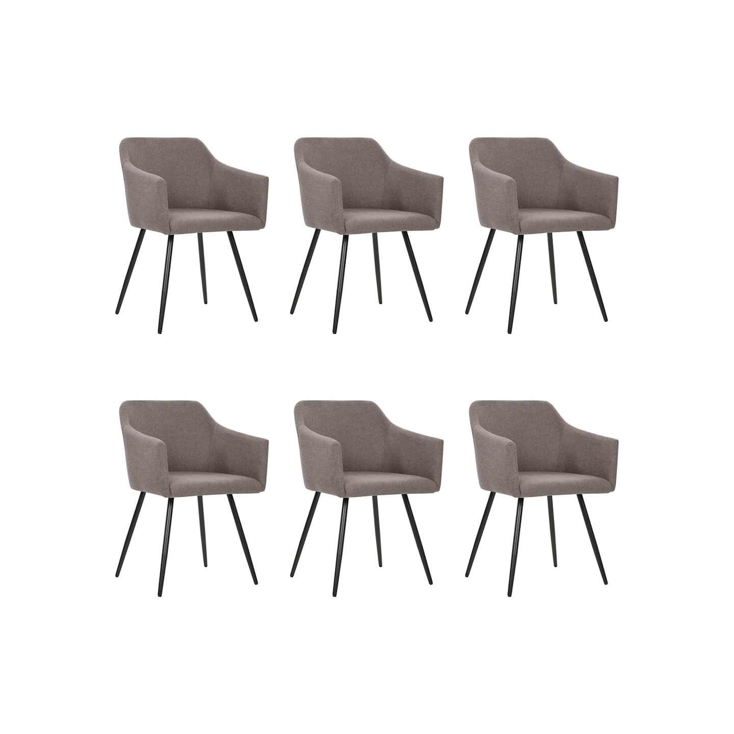 Chaises à manger lot de 6 taupe tissu